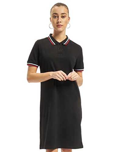 Urban Classics Damen Ladies Polo Dress Kleid, Schwarz (Black 00007), 36 (Herstellergröße: S) von Urban Classics