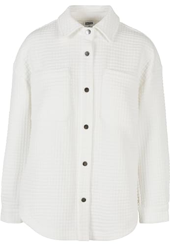 Urban Classics Damen TB5470-Ladies Quilted Sweat Overshirt Strickjacke, White, M von Urban Classics