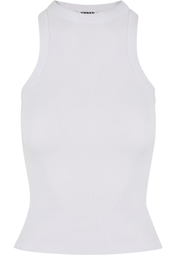 Urban Classics Damen Top Ladies Racer Back Rib Top, geripptes Frauen Top mit Racerback, Baumwolle, white, S von Urban Classics