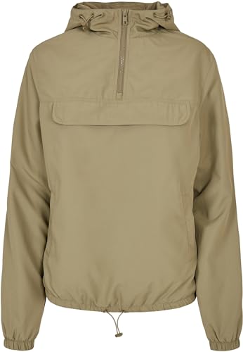 Urban Classics Damen Ladies Recycled Basic Pull Over Jacket Khaki, 4XL von Urban Classics