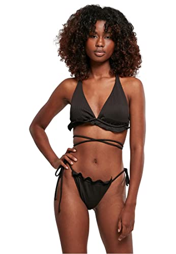 Urban Classics Damen Ladies Rib Babylock Triangle Bikini, Schwarz, M EU von Urban Classics