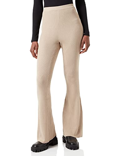 Urban Classics Damen Ladies Rib Knit Bootcut Leggings, lighttaupe, XL von Urban Classics