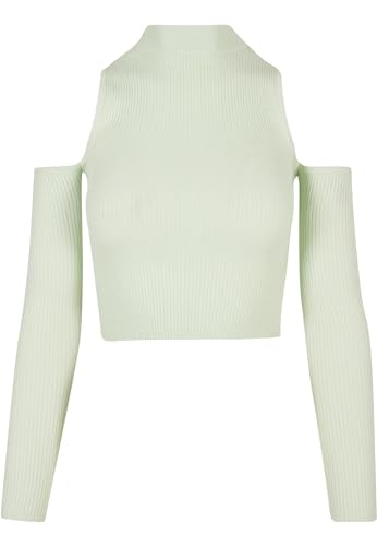 Urban Classics Damen Ladies Rib Knit Cut Out Sleeve Longsleeve T-Shirt, lightmint, M von Urban Classics