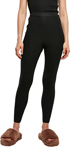 Urban Classics Damen Ladies Rib Knit Leggings Yoga Pants, Schwarz, L EU von Urban Classics