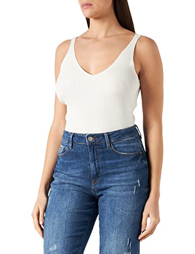 Urban Classics Damen Ladies Rib Knit Top T-Shirt, whitesand, L von Urban Classics