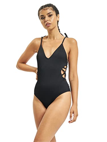 Urban Classics Damen Ladies Rib Swimsuit Badeanzug, Black, XXL von Urban Classics