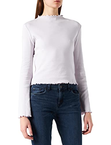 Urban Classics Damen Ladies Rib Turtelneck Longsleeve T-Shirt, softlilac, L von Urban Classics