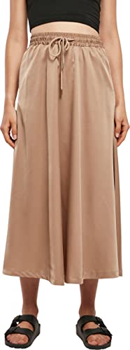 Urban Classics Damen Ladies Satin Midi Skirt, Beige, XS von Urban Classics