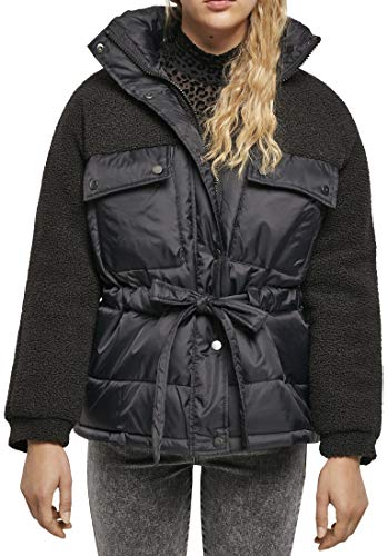 Urban Classics Damen TB3768-Ladies Sherpa Mix Puffer Jacket Jacken, Black, L von Urban Classics