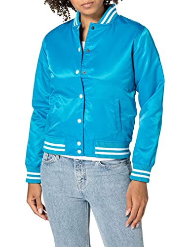 Urban Classics Damen Ladies Shiny College Jacket Jacke,, per pack Mehrfarbig (tur/wht 00215), X-Small (Herstellergröße: XS) von Urban Classics