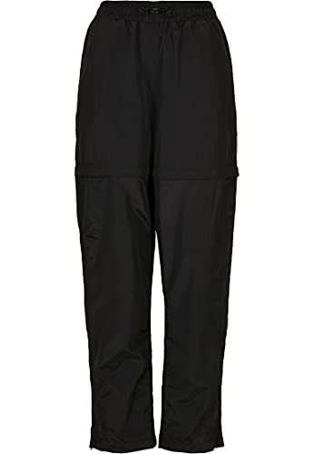 Urban Classics Damen Ladies Shiny Crinkle Nylon Zip Pants Trainingshose, Schwarz, 5XL von Urban Classics