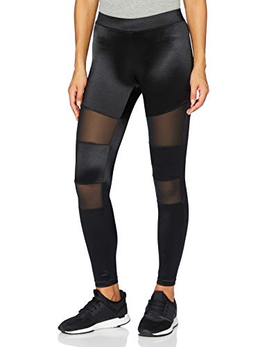 Urban Classics Damen TB3790-Ladies Shiny Tech Mesh Leggings, Black, S von Urban Classics