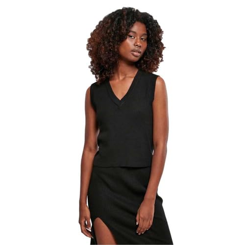 Urban Classics Damen Ladies Short Knittd Slip On Black, 3XL von Urban Classics