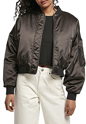 Urban Classics Damen TB4542-Ladies Short Oversized Satin Bomber Jacket Jacke, Black, 3XL Urban Classics Damen TB4542-Ladies Short Oversized Satin Bomber Jacket Jacke, Black, 3XL von Urban Classics