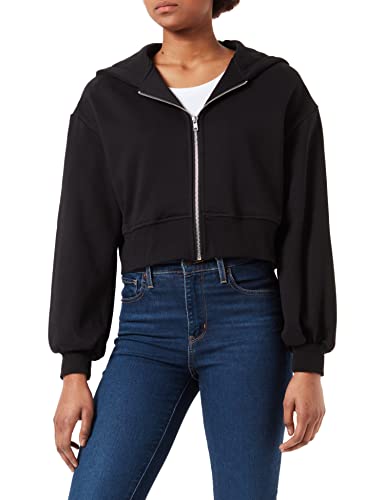 Urban Classics Ladies Short Oversized Zip Jacket Frauen Kapuzenjacke schwarz L von Urban Classics