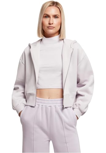 Urban Classics Damen Ladies Short Oversized Zip Jacket Sweatshirt, softlilac, 5XL von Urban Classics