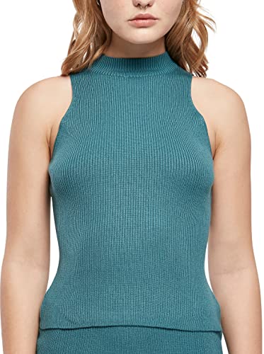 Urban Classics Damen Ladies Short Rib Knit Turtleneck Top T-Shirt, jasper, L von Urban Classics