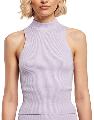 Urban Classics Damen Ladies Short Rib Knit Turtleneck Top T-Shirt, lilac, 3XL von Urban Classics