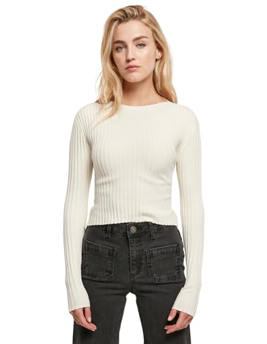 Urban Classics Damen TB5442-Ladies Short Rib Knit Twisted Back Sweater Sweatshirt, whitesand, M von Urban Classics