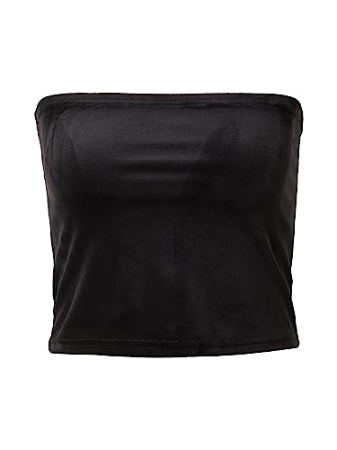 Urban Classics Damen TB4522-Ladies Short Velvet Tube Top T-Shirt, Schwarz, XS von Urban Classics