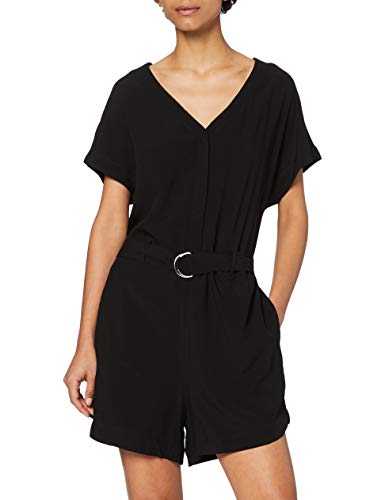 Urban Classics Damen Ladies Short Viscose Belt Jumpsuit T-Shirt, Schwarz, XS von Urban Classics