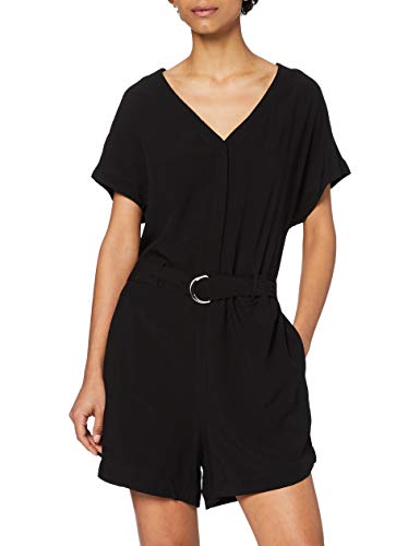 Urban Classics Damen Ladies Short Viscose Belt Jumpsuit T-Shirt, Black, L von Urban Classics