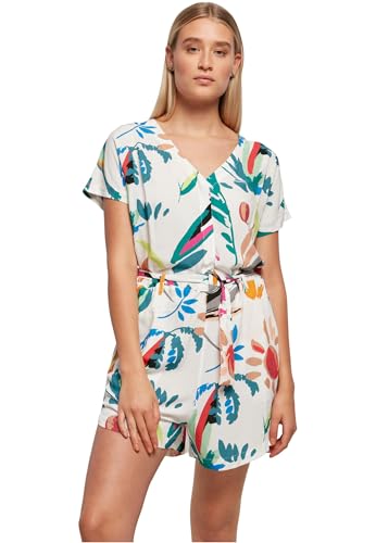 Urban Classics Damen Ladies Short Viscose Belt Jumpsuit whitesandfruity, S von Urban Classics
