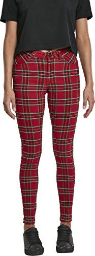 Urban Classics Damen Ladies Skinny Tartan Pants Hose, per Pack Mehrfarbig (red/blk 00200), W(Herstellergröße: 28) von Urban Classics