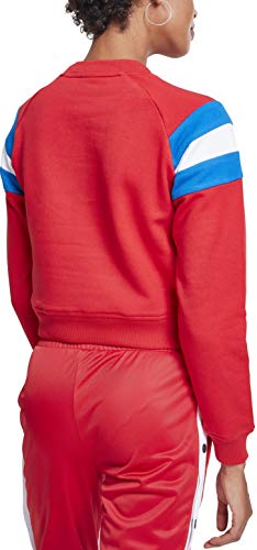 Urban Classics Damen Ladies Sleeve Stripe Crew Sweatshirt, Mehrfarbig (Firered/Brightblue/White 01556), Small von Urban Classics