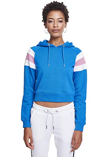 Urban Classics Damen TB2459-Ladies Sleeve Stripe Hoody Kapuzenpullover, Mehrfarbig (Brightblue/White/Cool Pink 01559), X-Large von Urban Classics