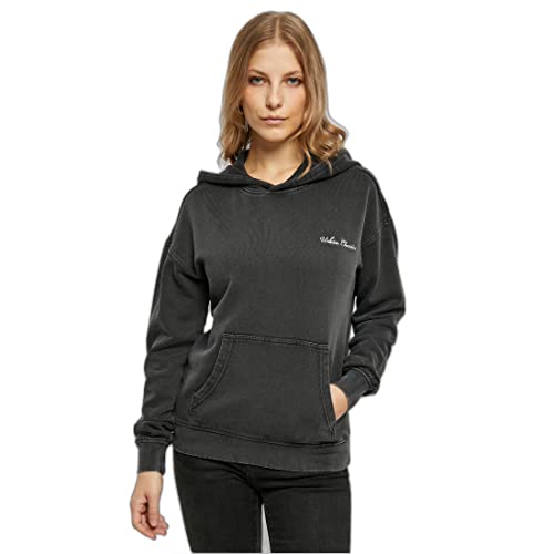 Urban Classics Damen TB5460-Ladies Small Embroidery Terry Hoody Kapuzenpullover, Black, XL von Urban Classics