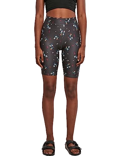 Urban Classics Damen TB4791-Ladies Soft AOP Cycle Yoga-Shorts, blackfloret, S von Urban Classics