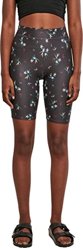 Urban Classics Damen TB4791-Ladies Soft AOP Cycle Yoga-Shorts, blackfloret, S von Urban Classics