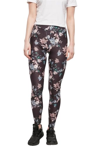 Urban Classics Damen Ladies Soft AOP Leggings, blacksoftflower, XXL von Urban Classics