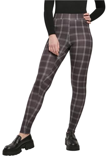 Urban Classics Damen Ladies Soft AOP Leggings Yoga Pants, blackcheck, 4XL von Urban Classics