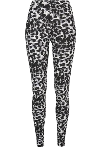 Urban Classics Damen Ladies Soft AOP Leggings blackleo, M von Urban Classics