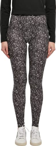 Urban Classics Damen Ladies Soft AOP Leggings Yoga Pants, blackline, XXL von Urban Classics