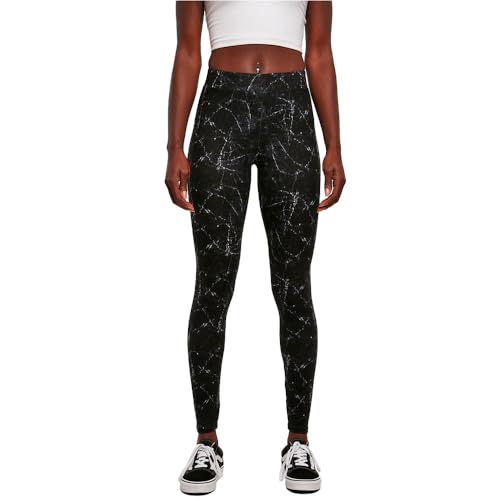 Urban Classics Damen Ladies Soft AOP Leggings blackmarble, L von Urban Classics