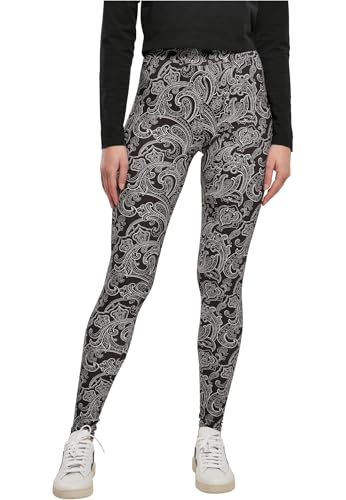 Urban Classics Damen Ladies Soft AOP Leggings Yoga Pants, blacknewpaisley, 4XL von Urban Classics