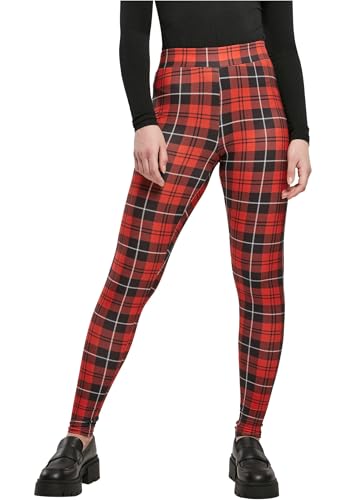 Urban Classics Damen Ladies Soft AOP Leggings redcheck, XXL von Urban Classics