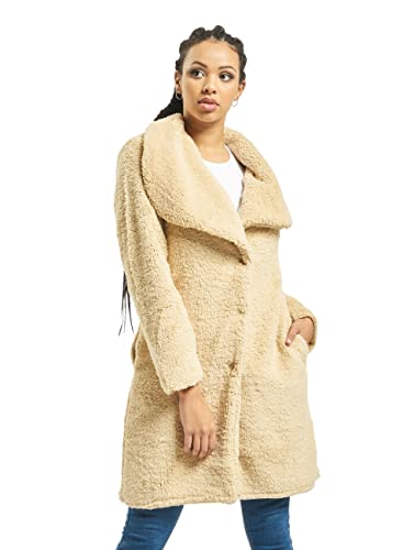 Urban Classics Damen Ladies Soft Sherpa Coat Parka, Beige (Darksand 00806), Large von Urban Classics