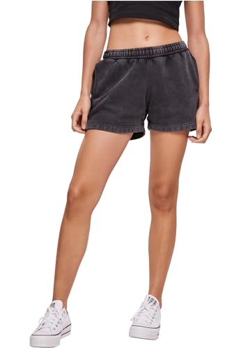 Urban Classics Damen TB6034-Ladies Stone Washed Shorts, Black, 4XL von Urban Classics