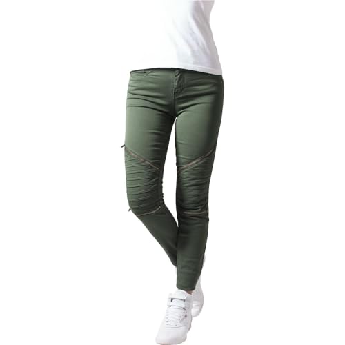 Urban Classics Damen Ladies Stretch Biker Pants Hose, Grün (Olive 176), W27 von Urban Classics