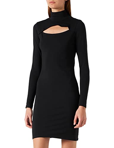 Urban Classics Damen Ladies Stretch Jersey Cut-Out Turtleneck Dress Kleid, Black, S von Urban Classics