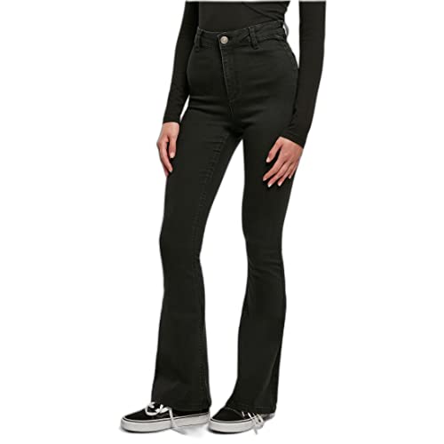 Urban Classics Damen TB5451-Ladies Super Stretch Bootcut Denim Pants Hose, Black Stone Washed, 26 von Urban Classics