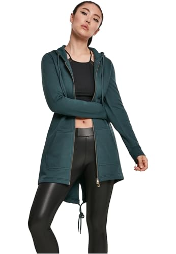 Urban Classics Damen Cardigan-Pullover, Ladies Sweat Parka, Green (Bottle Green 02245), M von Urban Classics