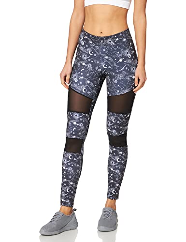 Urban Classics Damen Ladies Tech Mesh AOP Leggings, blackuniverse, XL Urban Classics Damen Ladies Tech Mesh AOP Leggings, blackuniverse, XL von Urban Classics