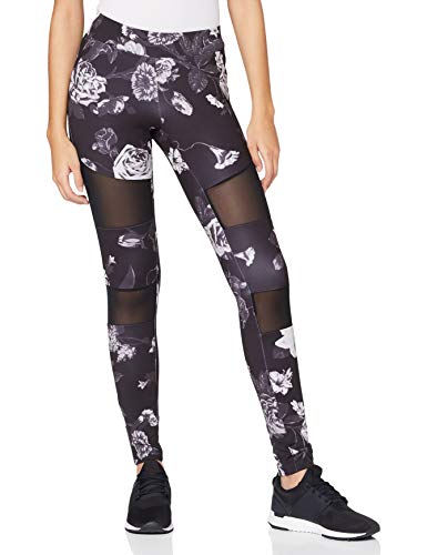 Urban Classics Damen Ladies Tech Mesh AOP Leggings, darkflower, L von Urban Classics