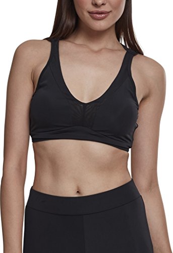 Urban Classics Damen TB2030-Ladies Tech Mesh Crossback Bra Sport-BH, Schwarz (Black 00007), Small (Herstellergröße: S) von Urban Classics