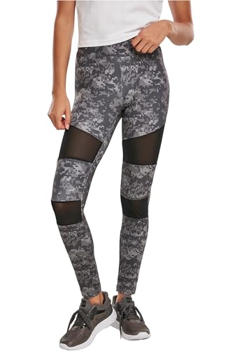Urban Classics Damen Ladies Tech Mesh Leggings, Dark digital camo, L von Urban Classics